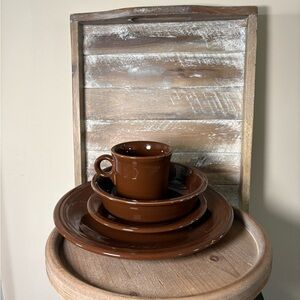 Fiestaware Retired Chocolate Brown Dinnerware Set 4-Piece (Mug set)